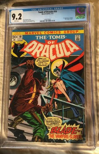 Tomb of Dracula 10 CGC 9.  2 White Pages 1st Blade Centered 7