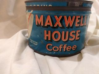 Vintage Maxwell House Coffee Tin Can Hoboken Nj