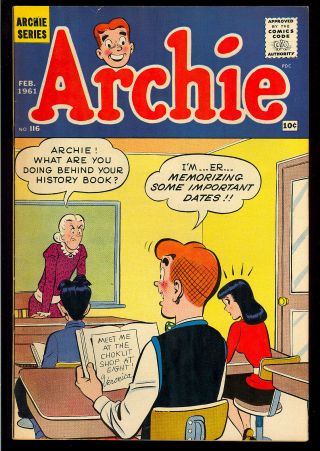 Archie Comics 116 Early Silver Age Betty & Veronica Teen 1961 Fn,