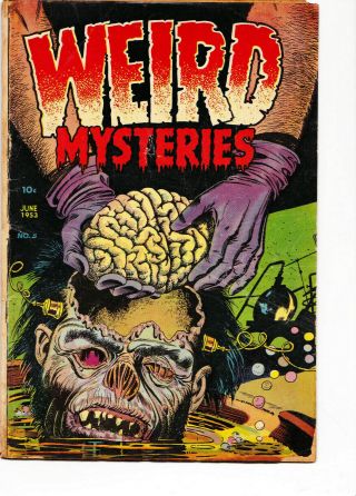 Weird Mysteries 5 1953 G - Vg Cond Classic Wolverton Horror Story Brain Removal