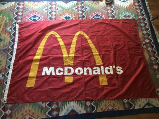 Vintage 1980s Mcdonald’s Restaurant Flag Banner Killer Rare 45 " X 72 " Sewn