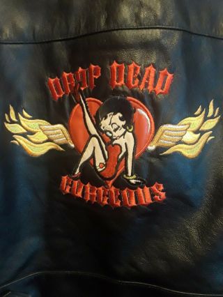 Authentic Betty Boop Drop Dead Gorgeous Leather Jacket Size Xl