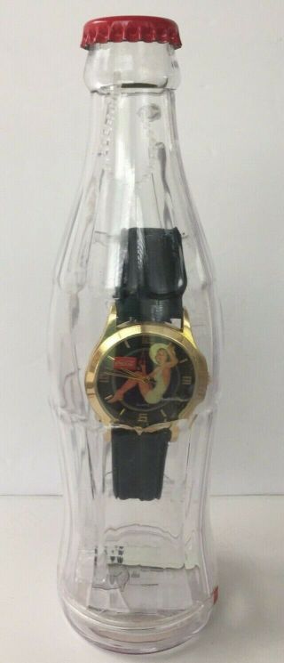 Coca Cola Bottle With Pin Up Girl Watch 2002