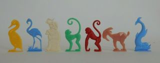 1950s Hard Plastic 7 Animals Toy Cake Decorations Cracker Jacks Prizes ? H