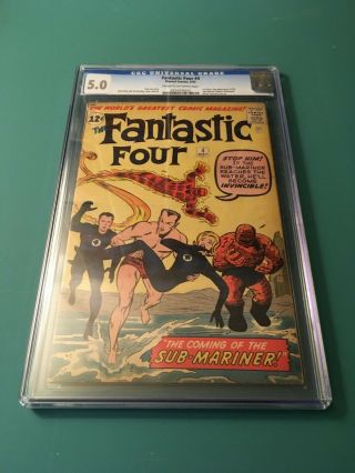 FANTASTIC FOUR 4 CGC 5.  0 CR/OW PAGES 2