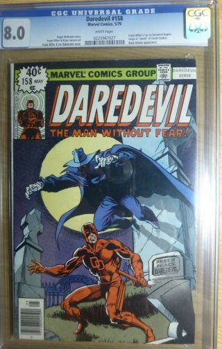 Daredevil 158 Cgc 8.  0 Vf White Pages 1st Frank Miller Marvel Comics
