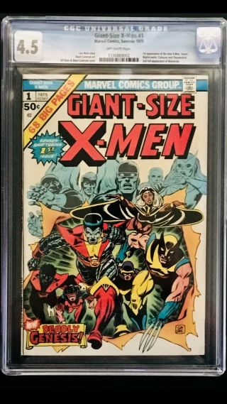 Giant - Size X - Men 1.  Cgc Vg,  Grade 4.  5.  Off White First X - Men (oct 1975)