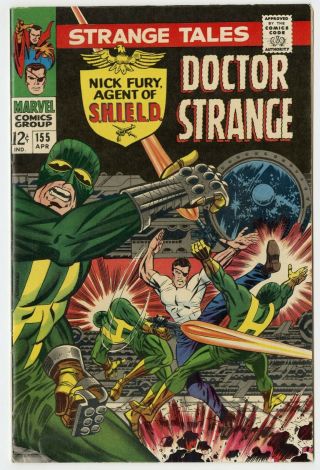 Strange Tales 155 Vf/nm 9.  0 White Pages Nick Fury Dr.  Strange Marvel 1967