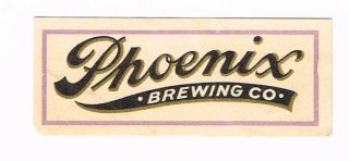 1930s Pride Of Michigan Bay City Phoenix Beer Neck Label Tavern Trove
