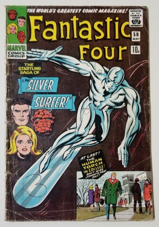 Fantastic Four 50 Silver Surfer Battles Galactus 1966 Uk Pence Low Grade