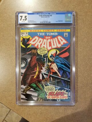 Tomb Of Dracula 10 Cgc 7.  5 1st Appearance Of Blade White Pages Mcu