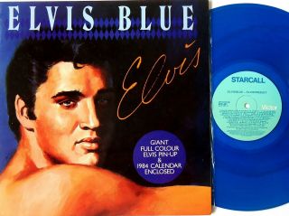 Elvis Presley - Elvis Blue Lp Blue Vinyl,  Poster 1983 Starcall Australia - Spr 401