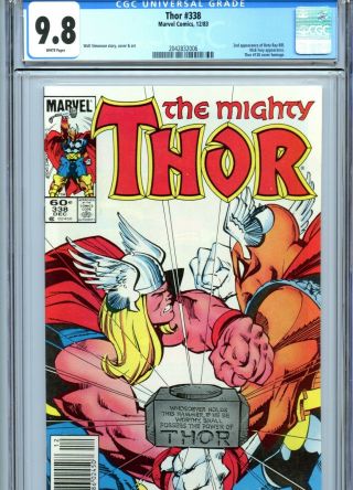 Thor 338 Cgc 9.  8 White Pages 2nd App Beta Ray Bill Marvel Comics 1983