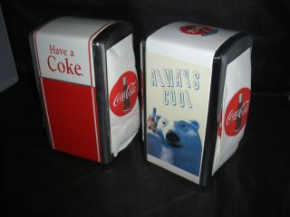 Coca Cola Napkin Holder Dispensers " Have A Coke " And " Always Cool "