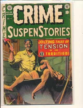 Crime Suspenstories 24 - “no Food For Thought” Fair Cond.  Cover Detached