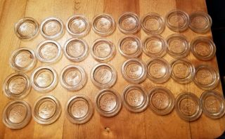 32 Ball No 10 Vintage Clear Glass Canning Jar Lid Inserts