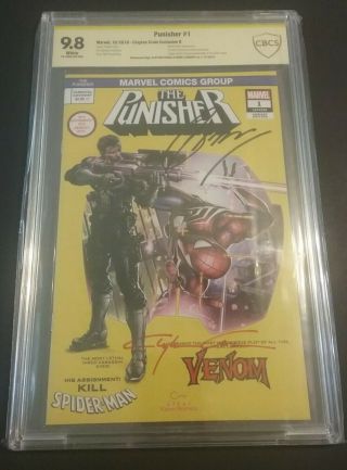 Punisher 1 Exclusive Signed Clayton Crain And Gerry Conway Cbcs 9.  8 Like Cgc
