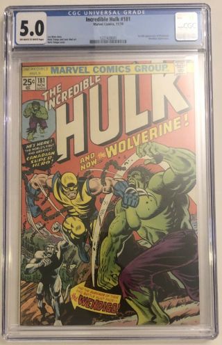 Incredible Hulk 181 Cgc 5.  0 1st Appearance Of Wolverine 11/1974