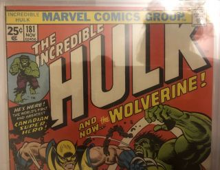 INCREDIBLE HULK 181 CGC 5.  0 1st appearance of WOLVERINE 11/1974 2