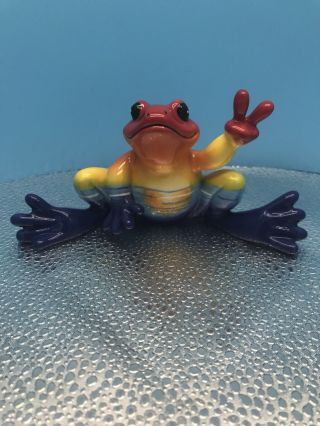 Peace Frogs " Sunset Frog " Ceramic Figurine By Westland Giftware No.  18819