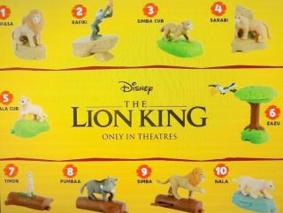 2019 Mcdonalds The Lion King Movie Happy Meal Toys Set Of 10 Ready To Ship Now