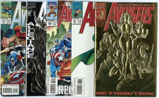 Avengers 361 - 370 Complete Run avg.  NM,  9.  6 white pages Marvel 1993 2