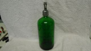 , No Damage W.  T.  Wagner & Sons Cincinatti Oh.  Green Seltzer Bottle