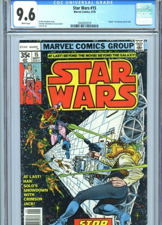Star Wars 15 Cgc 9.  6 White Pages Marvel Comics 1978