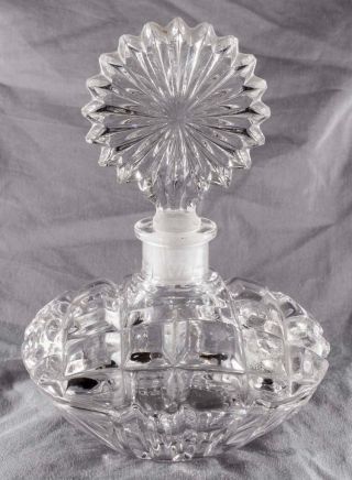 Vintage Depression Glass Perfume Bottle With Stopper Dmej