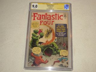 Fantastic Four 1 Golden Record Reprint Signature Series Stan Lee Cgc 9.  0
