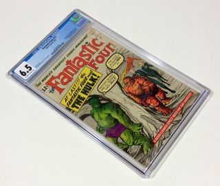 Fantastic Four 12 CGC 6.  5 BIG KEY (1st FF & Hulk meet,  early Hulk) 1963 Marvel 2