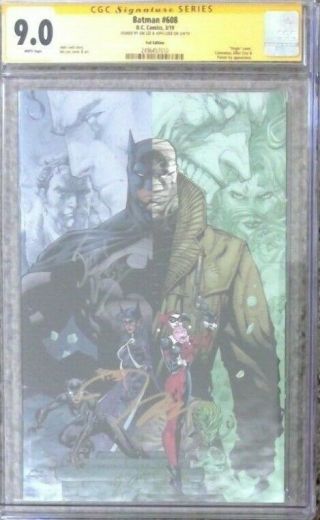 Batman 608 Foil Variant_cgc 9.  0 Ss_signed By Jim Lee And Jeph Loeb