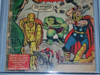 Avengers 1 Marvel Comic Book 1st appearance CGC.  5 1963 4