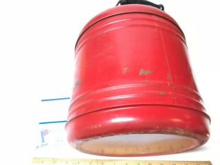 Vintage RED Round INSULATED CARRIER COCA - COLA COOLER WITH WOODEN HANDLE 7