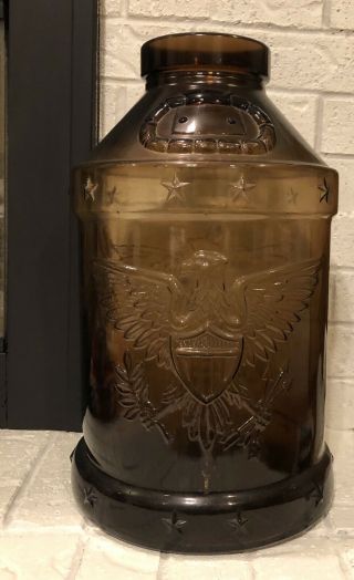 Vintage Brown Glass Jug 5 Gal 1776 1976 Bicentennial Eagle - Coin Jar,  Matches