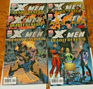 X - Men Deadly Genesis 1 2 3 4 5 6 Full Run Avg Nm,  Number 1 2nd Variant Cover