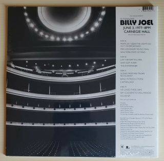 BILLY JOEL Live At The Carnegie Hall 1977 RSD 2019 Limited US 2 LPs 2