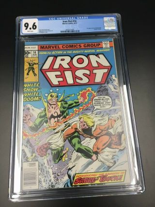Iron Fist 14 Cgc 9.  6 White (marvel,  1977) 1st Appearance Of Sabretooth