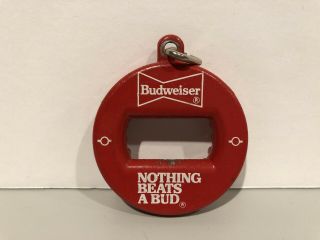 Rare Vintage Budweiser Bev Key Bottle Cap Opener Keychain Nothing Beats A Bud