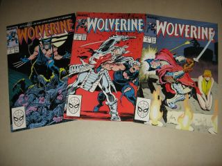 Wolverine 1,  2 & 3 1st Ongoing Series.  1st Patch Marvel Comics Vf To Vf,