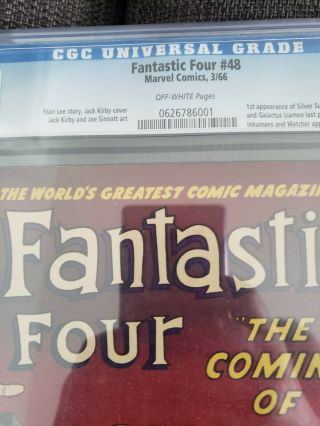 Fantastic Four 48 CGC 7.  0 | Marvel 1966 | 1st Sliver Surfer & Galactus Stan Lee 4