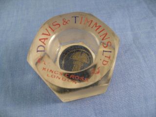 Davis & Timmins Ltd Kings Cross London Antique Bolt Match Striker Glass Vesta