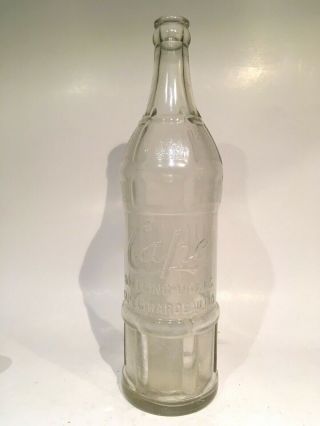 Vintage Cape Bottling Clear Glass 24 Oz.  Soda Bottle - Cape Girardeau,  Mo.