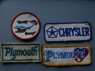 4 Vintage Patches Road Runner,  Plymouth,  Chrysler