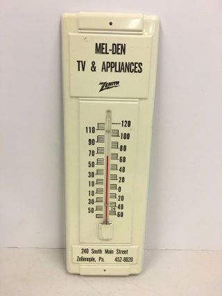 Vintage Thermometer Mel - Den Tv & Appliances Zenith Zelienople Pa Advertising