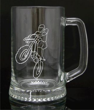 Engraved Pint Glass Tankard Motocross,  Off Roading,  Rowing,  Running,  Rugby,  Pool