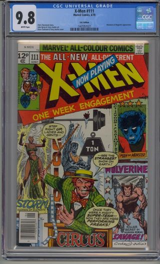 X - Men 111 Cgc 9.  8 White Pages Rare Uk Variant Only 2 Exist In 9.  8