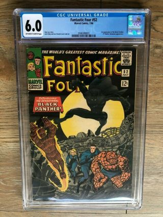 Fantastic Four 52 Cgc 6.  0 Marvel 1966 Black Panther