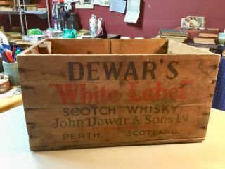 Antique Dewar’s White Label Wooden Crate - Very Cool