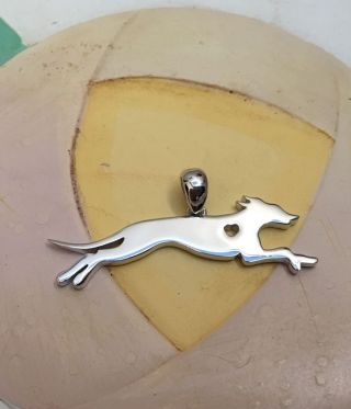 Whippet With Heart Cutout Sterling Silver Charm - -